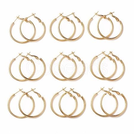 PVD Vacuum Plating 304 Stainless Steel Hoop Earrings STAS-S078-08-30mm-1