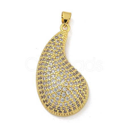 Rack Plating Brass Micro Pave Cubic Zirconia Pendants KK-I718-13G-1