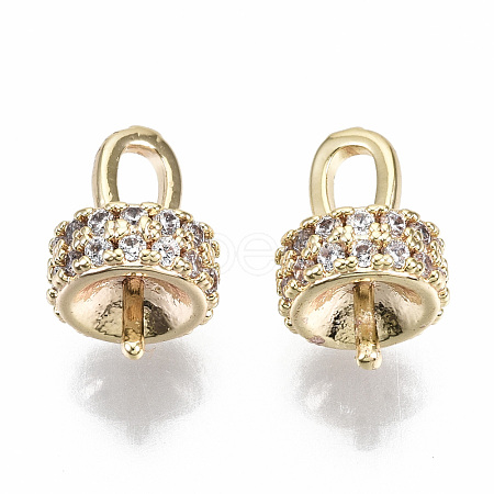 Brass Micro Pave Cubic Zirconia Peg Bails Pendants KK-N231-166-NF-1