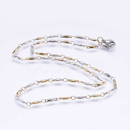 304 Stainless Steel Chain Necklaces STAS-P164-08GP-1