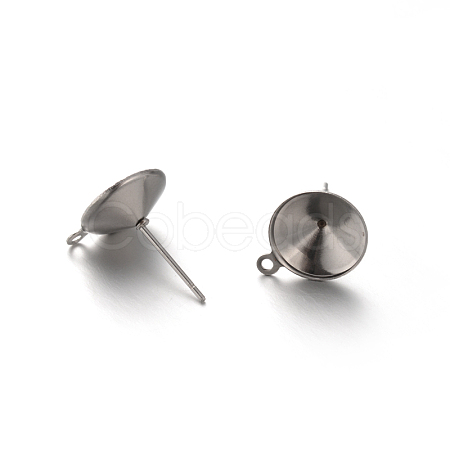 Non-Tarnish 304 Stainless Steel Stud Earring Settings for Pointed Back Xilion Rivoli Rhinestone and Dangle Charms STAS-E088-15-10.5mm-1