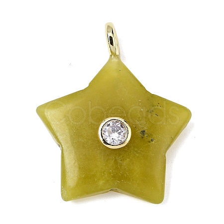Natural Lemon Jade Pendants G-Z157-01G-06-1
