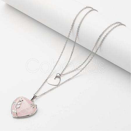316 Surgical Stainless Steel Cable Chains Tiered Necklaces NJEW-JN01738-1