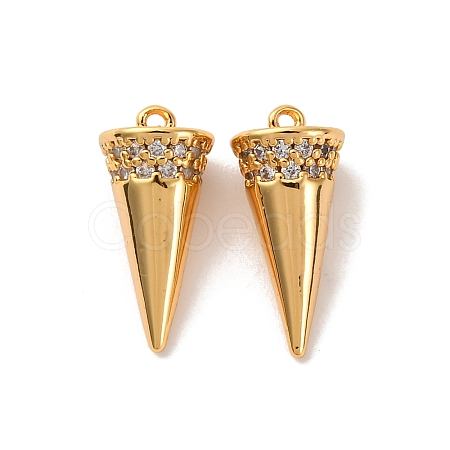 Brass Micro Pave Cubic Zirconia Pendants KK-K382-56G-1