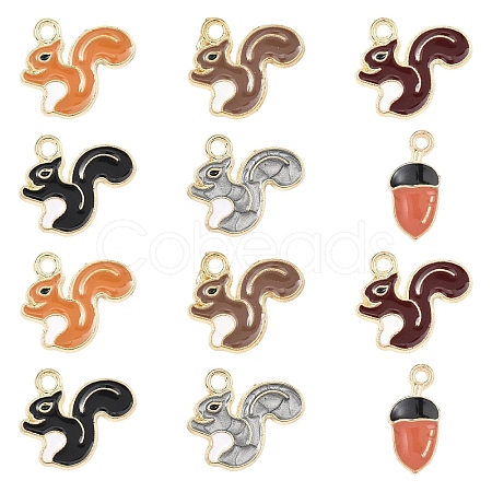 50Pcs 6 Styles Alloy Enamel Pendants ENAM-YW0008-88-1