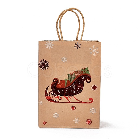 Christmas Theme Hot Stamping Rectangle Paper Bags CARB-F011-02D-1