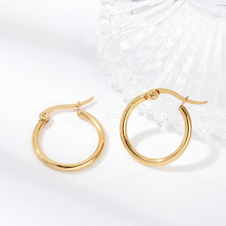 PVD Vacuum Plating 201 Stainless Steel Hoop Earrings with 304 Stainless Steel Pins for Women EJEW-D279-12G-05-1