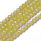 Cubic Zirconia Beads Strands, Faceted, Round, Yellow, 3x2.5~3mm, Hole: 0.3mm, about 114~141pcs/strand, 37~37.5cm