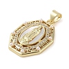 Brass Micro Pave Clear Cubic Zirconia Pendants KK-Q813-16C-G-2