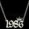 Crown Birth Year 201 Stainless Steel Pendant Necklaces for Women FS-WG4E8F2-47-1