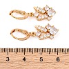 Brass Micro Pave Clear Cubic Zirconia Leverback Earrings EJEW-K300-45G-5