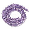 Transparent Electroplate Glass Beads Strands EGLA-F160-02E-2