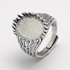 Adjustable Thailand 925 Sterling Silver Solitaire Ring Settings STER-P033-30AS-2