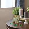 3Pcs 3 Styles Glass Green Leaf Display Decorations DJEW-DR0001-11-5