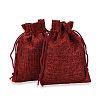 Polyester Imitation Burlap Packing Pouches Drawstring Bags ABAG-R005-9x12-M-2