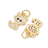 Brass Micro Pave Clear Cubic Zirconia Charms ZIRC-C020-38G-2