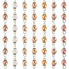 70Pcs 7 Colors Glass Pearl Round Connector Charms PALLOY-TA00264-2