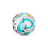 Rondelle Rhodium Plated 925 Sterling Silver Mystic Sky TS-C-038-1