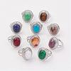 Natural & Synthetic Mixed Stone Finger Rings RJEW-P122-M-1