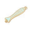 Brass Enamel Fish Connector Charms KK-L255-15G-02-2