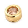 Rack Plating Flat Round Brass Micro Pave Cubic Zirconia Cabochons KK-F874-03G-07-2