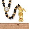 Faceted Rondelle Glass Rosary Bead Necklaces NJEW-DC00014-2