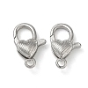 Heart Brass Lobster Claw Clasps KK-H256-03P-03-1