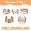 16 Bags Alloy C-Shaped Cuff Earrings for Unisex EJEW-DC0001-49G-2