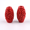 Carved Cinnabar Beads X-CARL-Q004-76B-1