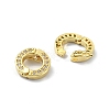Brass Crystal Rhinestone Twister Clasps KK-P232-03A-G-3