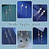 24Pcs 4 Style Brass Herringbone Chain Tassel Pendants KK-PH0004-92-6