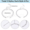 12Pcs 2 Styles 304 Stainless Steel Chain Bracelet Making AJEW-BM00003-2