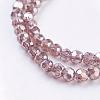 Faceted(32 Facets) Round Electroplate AB Color Plated Glass Beads Strands X-EGLA-D021-81-3