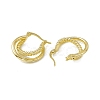 Rack Plating Brass Double Line Twist Rope Hoop Earrings for Women EJEW-F294-11G-1