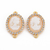 Brass Clear Cubic Zirconia Links Connectors KK-N233-120C-NF-1