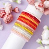 15Pcs 15 Styles Faceted Rondelle Glass Beaded Stretch Bracelet Sets BJEW-JB10837-3