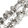 Electroplate Transparent Glass Beads Strands EGLA-P052-01A-PL02-1