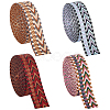 8 Yards 4 Colors Ethnic Style Embroidery Polyester Ribbons OCOR-BC0005-65-1