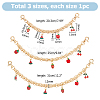 3Pcs Alloy Chain Short Bag Straps HJEW-HS00045-2