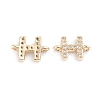 Brass Micro Pave Cubic Zirconia Letter Links X-ZIRC-I042-16G-H-2