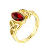 Horse Eye & Knot 304 Stainless Steel with Cubic Zirconia Finger Rings FS-WG8EA45-02-2