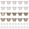 20Pcs 2 Colors Butterfly Alloy Pendant Cabochons Settings DIY-PH0003-27-WH-1