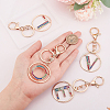 4Pcs 4 Styles Alloy Colorful Rhinestone Keychain KEYC-WR0001-27-4