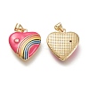 Brass Micro Pave Cubic Zirconia Pendants ZIRC-F116-15-G-3