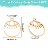 DICOSMETIC 16Pcs 2 Colors 201 Stainless Steel Laser Cut Pendants STAS-DC0003-10-3