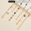 3Pcs 3 Style Butterfly & Cross & Enamel Evil Eye Charm Anklets Set AJEW-AN0001-06-3