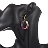 Natural Amethyst & Natural Rhodonite & Natural Ruby Faceted Round & Natural Cultured Freshwater Pearl Bead & 304 Stainless Steel Stud Dangle Earrings EJEW-JE07229-02-3