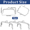 10Pcs Iron Kiss Lock Purse Frames FIND-BBC0005-18-2