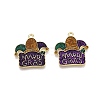 Carnival/Mardi Gras Theme Alloy Enamel & Glitter Powder Pendants ENAM-T020-53C-RS-1