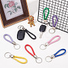 CRASPIRE 24Pcs 12 Colors Imitation Leather Keychain KEYC-CP0001-01-5